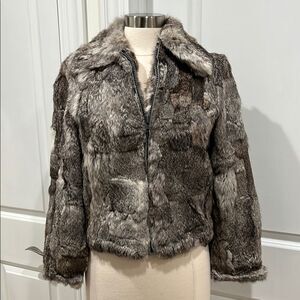 Vintage Rabbit Fur Coat Split End Ltd Short 1970s 1980s Women’s Size Medium